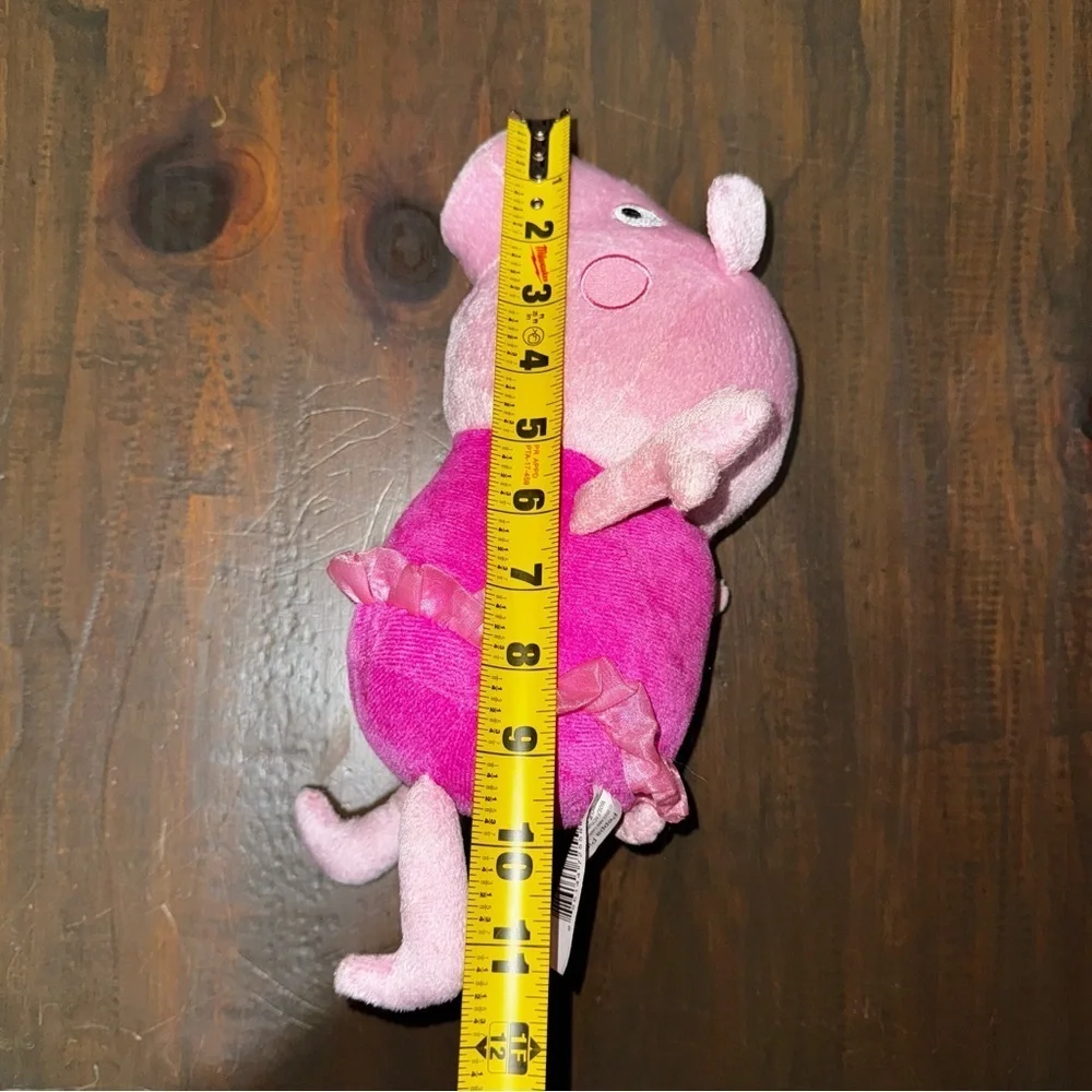 Peppa Pig Pink Dress Stuffed Plush Animal Doll 12” Hasbro 2023 EUC